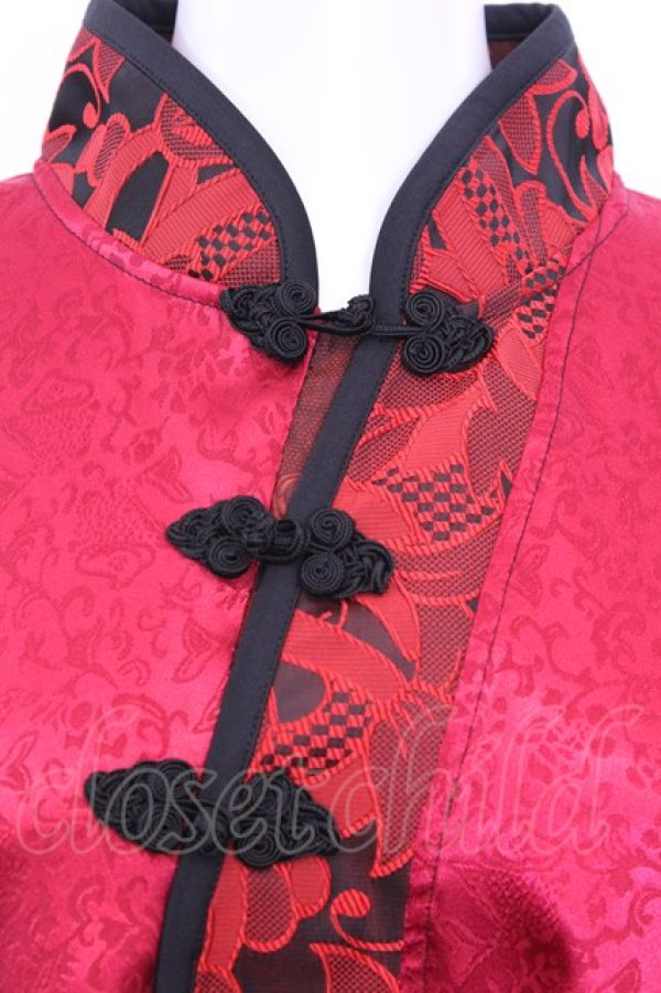 画像2: Qutie Frash / 着物チャイナチュニック  レッド O-25-11-13-008-QU-TO-OW-OS (2)