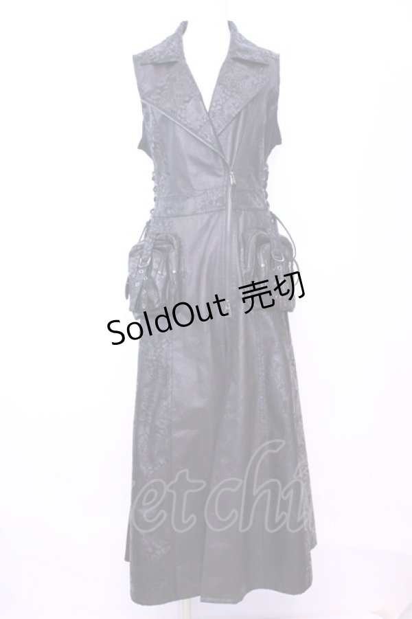 画像1: Qutie Frash / ライダースロングベスト  ブラック O-25-11-13-009-QU-TO-OW-OS (1)