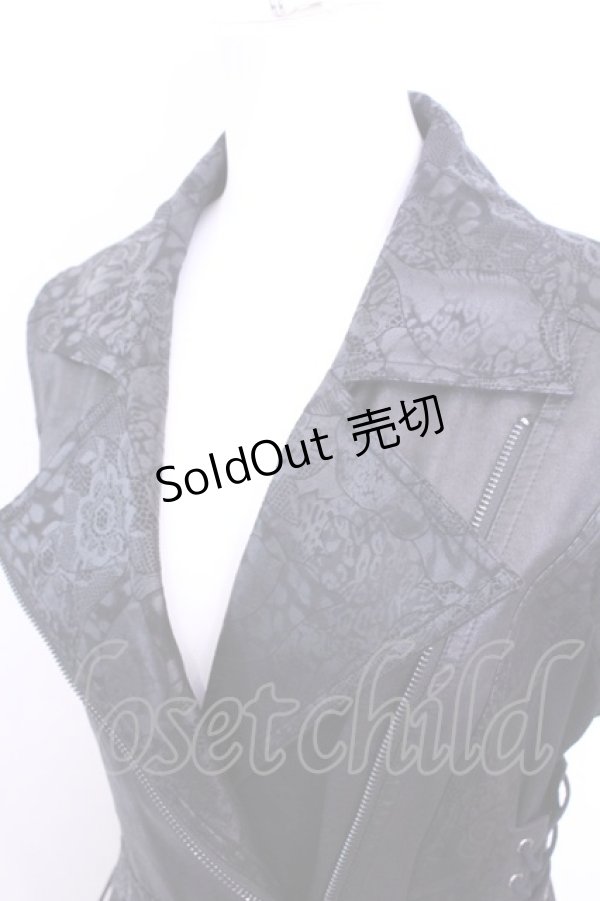 画像2: Qutie Frash / ライダースロングベスト  ブラック O-25-11-13-009-QU-TO-OW-OS (2)