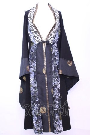 画像: Qutie Frash / 着物ロングカーデ  ブラック O-25-11-13-010-QU-TO-OW-OS