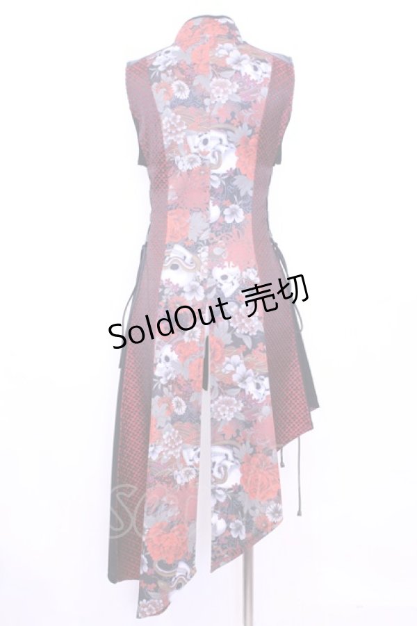 画像4: Qutie Frash / 和柄チャイナチュニック  レッド O-25-11-13-012-QU-TO-OW-ZI (4)