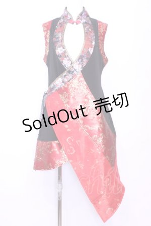 画像: Qutie Frash / 胸開きチャイナチュニック  レッド O-25-11-13-015-QU-OP-OW-OS