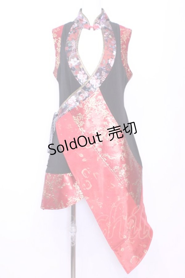 画像1: Qutie Frash / 胸開きチャイナチュニック  レッド O-25-11-13-015-QU-OP-OW-OS (1)