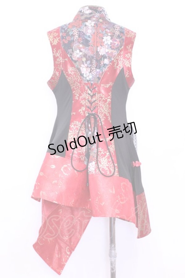 画像3: Qutie Frash / 胸開きチャイナチュニック  レッド O-25-11-13-015-QU-OP-OW-OS (3)