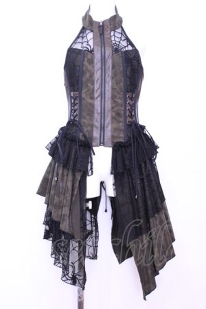 画像: Qutie Frash / ホルターコルセットベスト  カーキ×カモフラージュ O-25-11-13-016-QU-JA-OW-OS