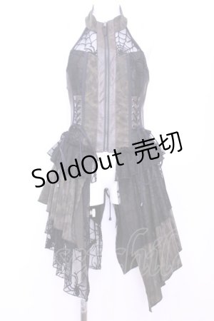 画像: Qutie Frash / ホルターコルセットベスト  カーキ×カモフラージュ O-25-11-13-016-QU-JA-OW-OS