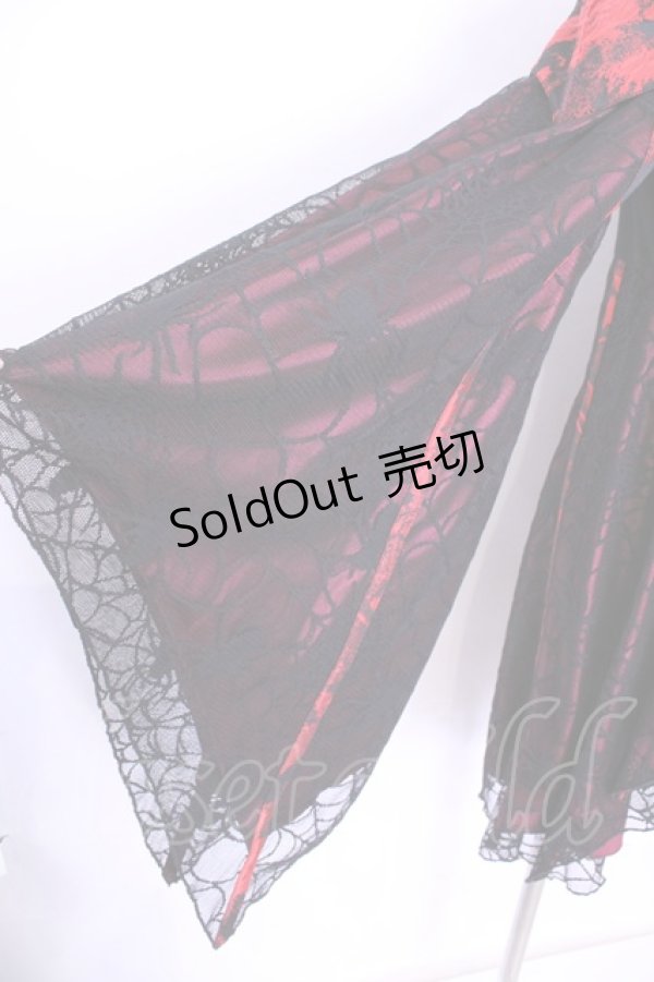 画像2: Qutie Frash / オフショル蝙蝠カーディガン  レッド O-25-11-13-018-QU-TO-OW-OS (2)