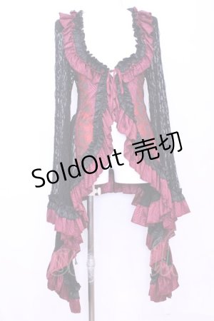 画像: Qutie Frash / レースカーディガン  ブラック×レッド O-25-11-13-019-QU-TO-OW-OS