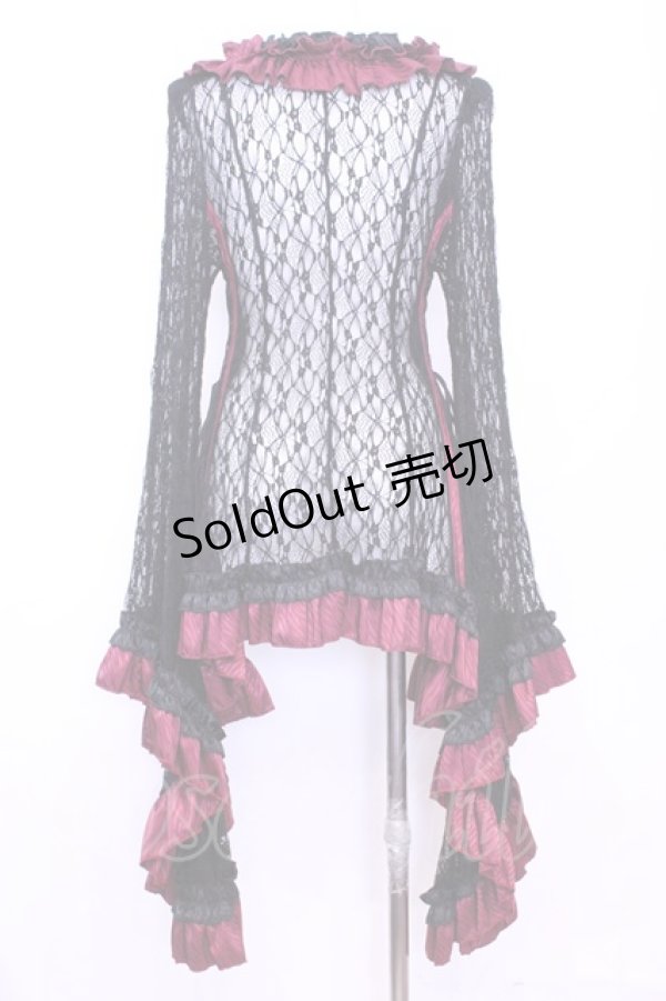 画像4: Qutie Frash / レースカーディガン  ブラック×レッド O-25-11-13-019-QU-TO-OW-OS (4)