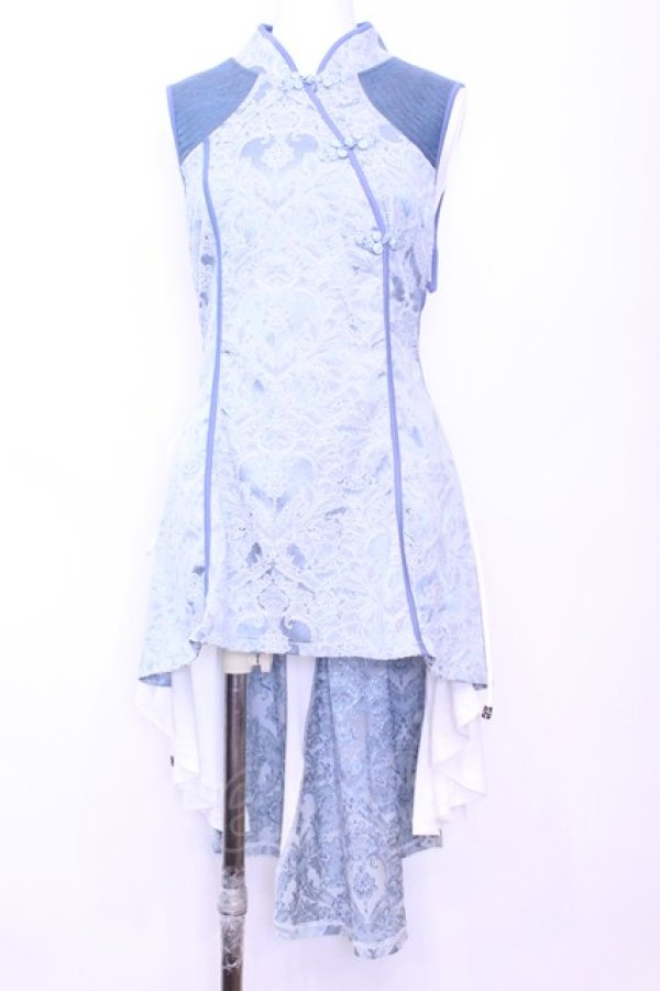 画像1: Qutie Frash / チャイナワンピ  ライトブルー O-25-11-13-021-QU-OP-OW-OS (1)