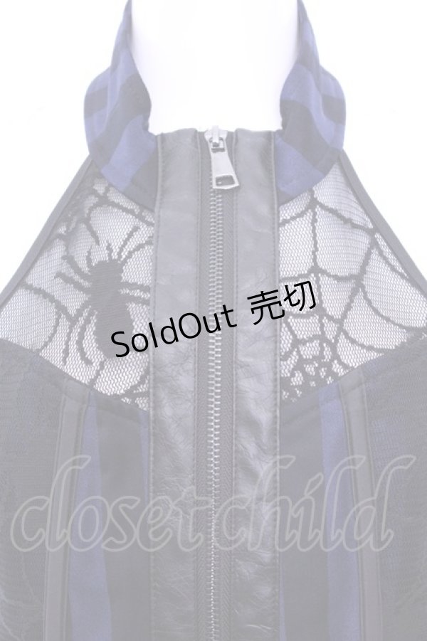 画像2: Qutie Frash / ホルターコルセットベスト  ネイビー×ブラック O-25-11-13-002-QU-JA-OW-OS (2)