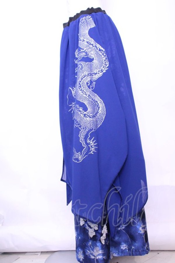 画像3: Qutie Frash / 和柄ワイドパンツ  ブルー O-25-11-13-022-QU-PA-OW-OS (3)