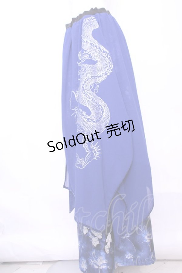 画像3: Qutie Frash / 和柄ワイドパンツ  ブルー O-25-11-13-022-QU-PA-OW-ZT546 (3)