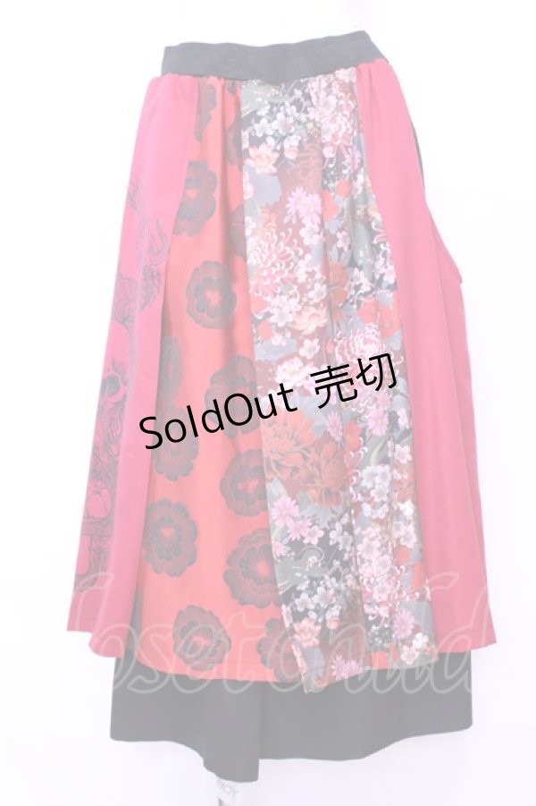 画像1: Qutie Frash / 8部丈ハカマパンツ  レッド O-25-11-13-023-QU-PA-OW-OS (1)