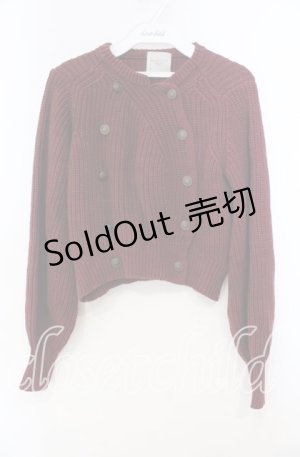 画像: Maison de FLEUR Petite Robe canone / ダブルボタンカーディガン Ｓ ボルドー O-25-11-14-024-EL-TO-IG-OS