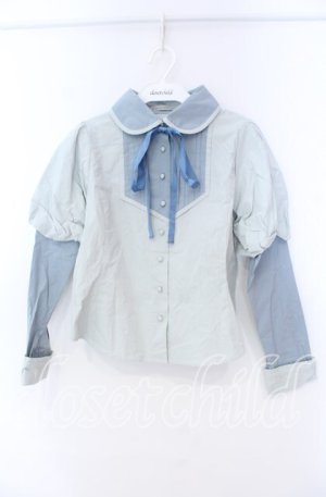 画像: Maison de FLEUR Petite Robe canone / 袖切り替えブラウス Ｍ サックス O-25-11-14-025-EL-BL-IG-OS