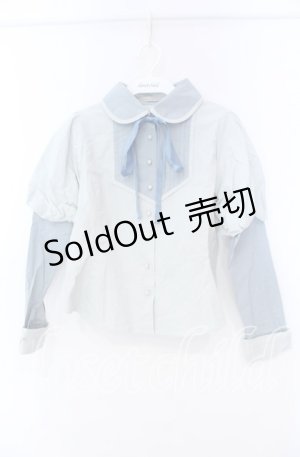 画像: Maison de FLEUR Petite Robe canone / 袖切り替えブラウス Ｍ サックス O-25-11-14-025-EL-BL-IG-ZT250