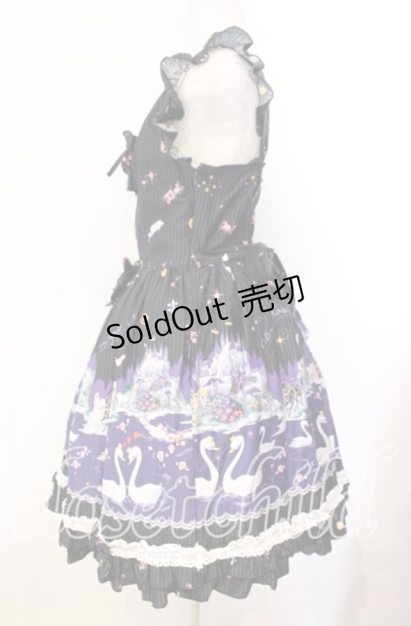 画像4: metamorphose / スワンレイクフリルジャンパースカート  クロ O-25-11-14-003-ME-OP-OW-OS (4)