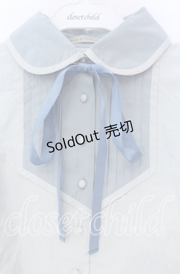 画像2: Maison de FLEUR Petite Robe canone / 袖切り替えブラウス Ｍ サックス O-25-11-14-025-EL-BL-IG-ZT250 (2)