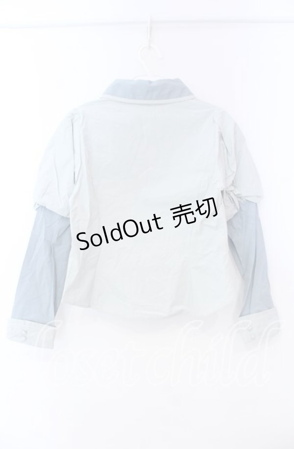 画像3: Maison de FLEUR Petite Robe canone / 袖切り替えブラウス Ｍ サックス O-25-11-14-025-EL-BL-IG-ZT250 (3)