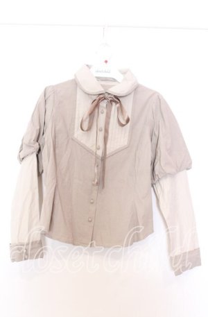 画像: Maison de FLEUR Petite Robe canone / 袖切り替えブラウス Ｍ カーキ O-25-11-14-026-EL-BL-IG-OS