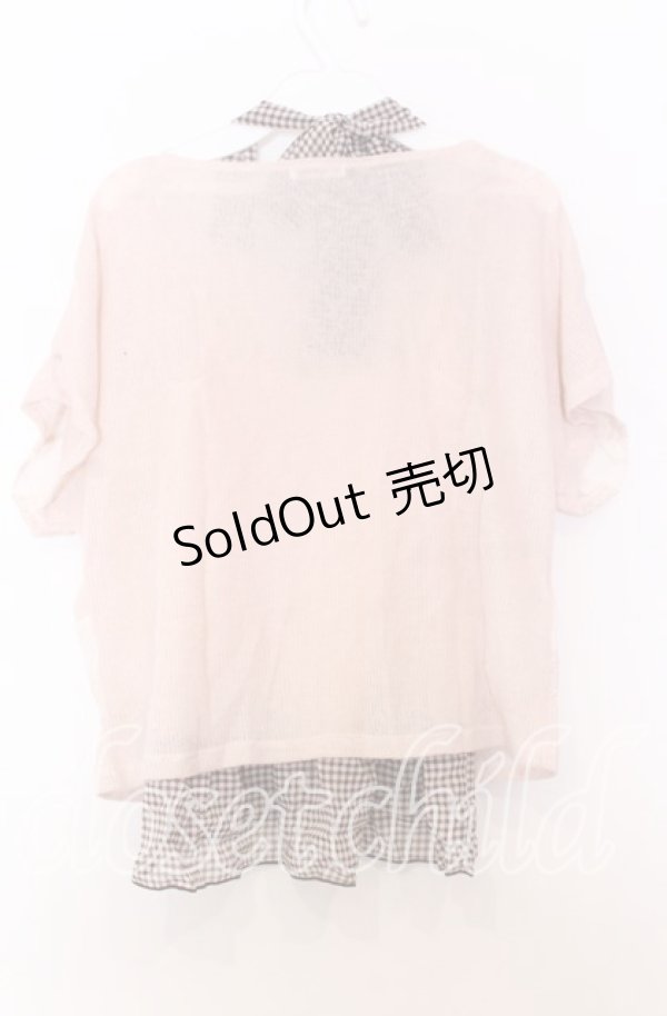 画像2: axes femme / シフォンホルターキャミソール付きサマーニット  ピンク系 O-25-11-14-028-AX-TO-IG-ZT317 (2)