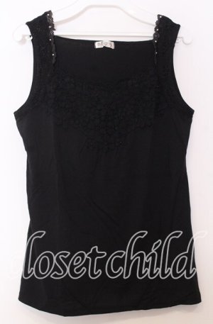 画像: axes femme / フラワーレースタンクトップ  クロ O-25-11-14-034-AX-TO-IG-OS