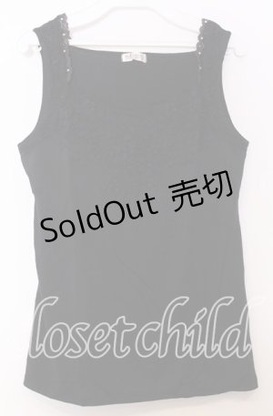 画像: 【SALE】axes femme / フラワーレースタンクトップ  クロ O-25-11-14-034-AX-TO-IG-ZT359