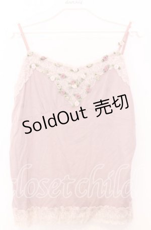画像: 【SALE】axes femme / 巻き薔薇キャミソール  ピンクベージュ O-25-11-14-035-AX-TO-IG-ZT343