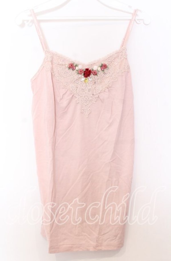 画像1: axes femme / ガーデンインナーキャミソール  ピンク O-25-11-14-036-AX-TO-IG-ZT343 (1)