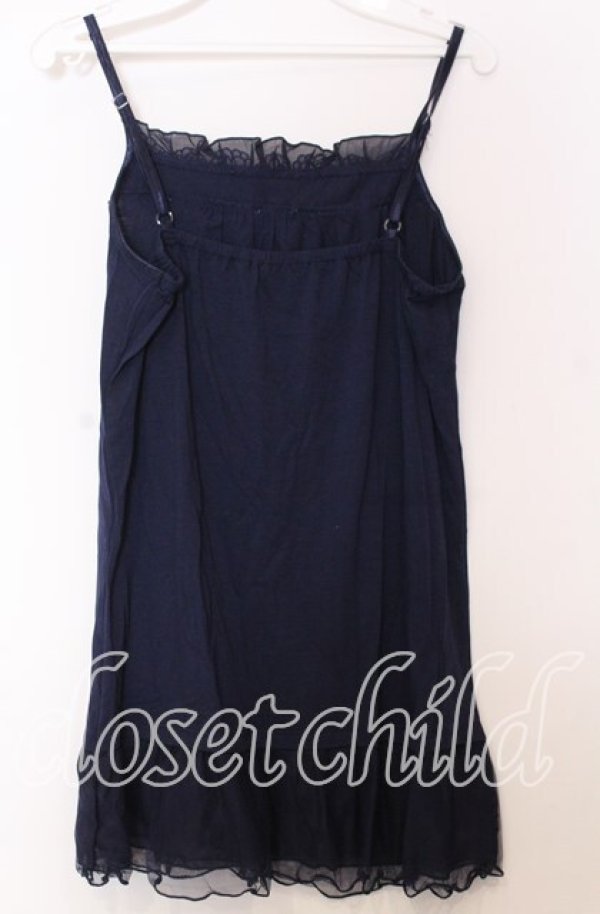 画像2: axes femme / フラワーレースキャミソール  ネイビー O-25-11-14-037-AX-TO-IG-ZT359 (2)