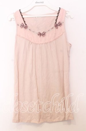 画像: axes femme / BACKリボンタンクトップ  ピンク O-25-11-14-038-AX-TO-IG-OS