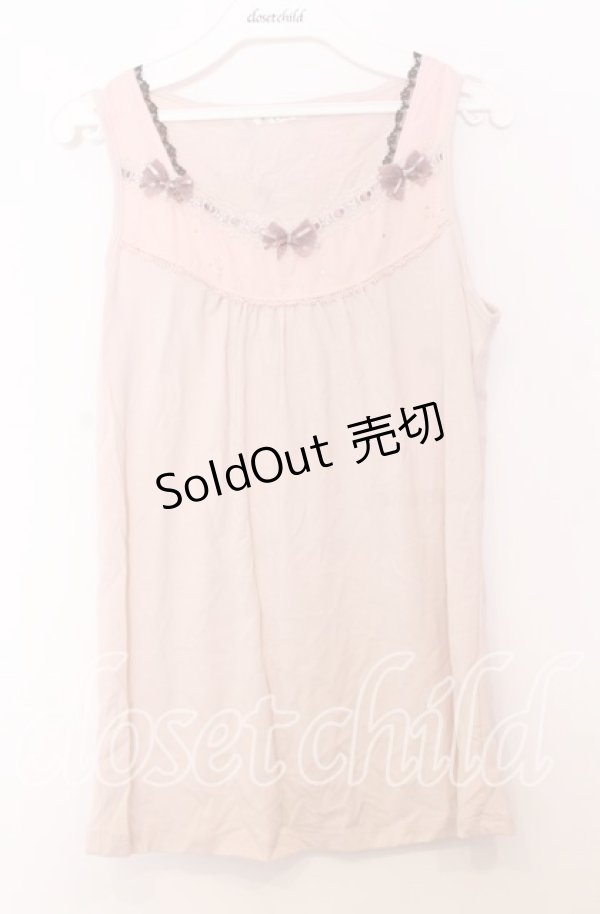 画像1: axes femme / BACKリボンタンクトップ  ピンク O-25-11-14-038-AX-TO-IG-OS (1)