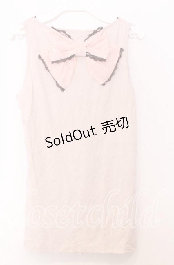 画像2: axes femme / BACKリボンタンクトップ  ピンク O-25-11-14-038-AX-TO-IG-OS (2)