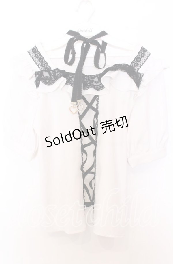 画像1: Rojita / キラキラハートチョーカーブラウス F シロ O-25-11-14-044-LO-BL-OW-OS (1)