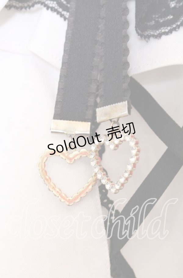 画像2: Rojita / キラキラハートチョーカーブラウス F シロ O-25-11-14-044-LO-BL-OW-OS (2)