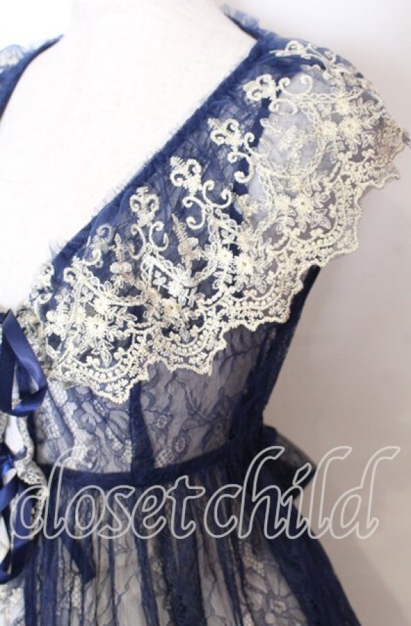 画像2: Vallee lys / Fishtail Lace Gilet  ネイビー O-25-11-14-048-GO-TO-OW-OS (2)