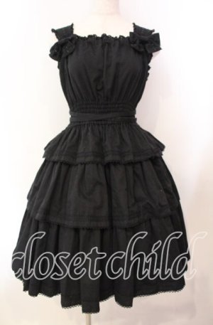 画像: Innocent World / 3段フリルジャンパースカート  クロ O-25-11-14-005-IW-OP-OW-OS