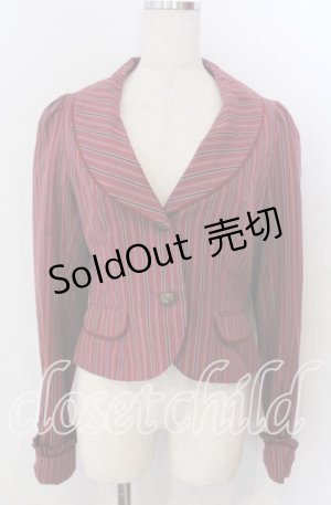 画像: Victorian maiden / レジメンタルストライプジャケット  ボルドー O-25-11-14-052-CL-JA-OW-OS