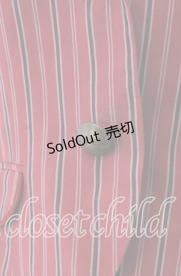 画像2: Victorian maiden / レジメンタルストライプジャケット  ボルドー O-25-11-14-052-CL-JA-OW-OS (2)