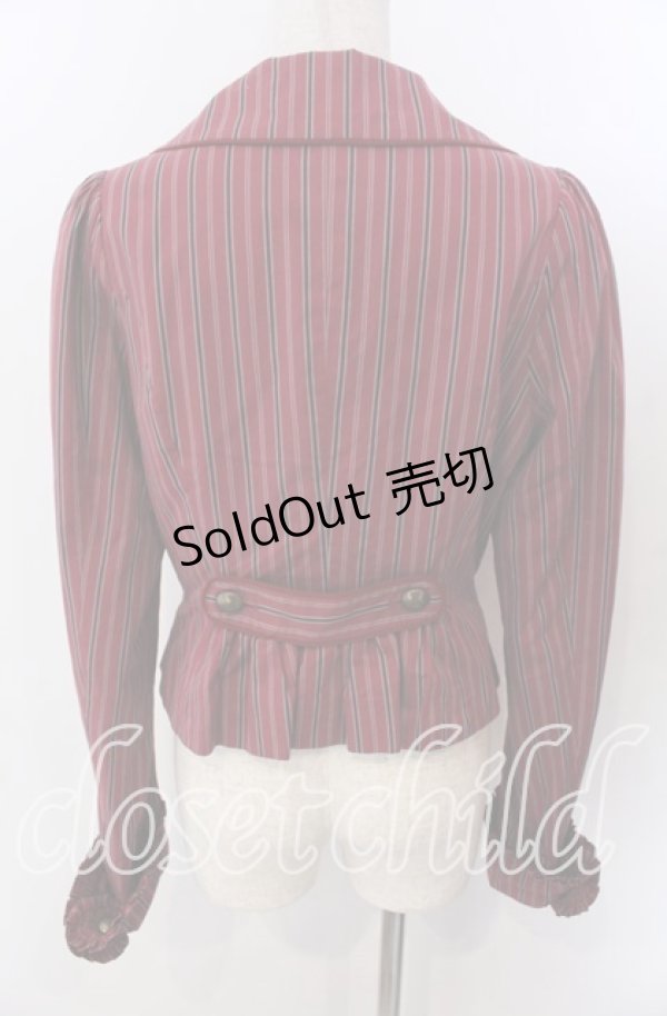 画像4: Victorian maiden / レジメンタルストライプジャケット  ボルドー O-25-11-14-052-CL-JA-OW-OS (4)