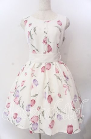 画像: mille fille closet by LODISPOTTO / ビッグチューリップワンピース  シロ O-25-11-14-053-LO-OP-OW-OS