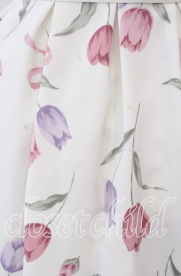 画像2: mille fille closet by LODISPOTTO / ビッグチューリップワンピース  シロ O-25-11-14-053-LO-OP-OW-OS (2)