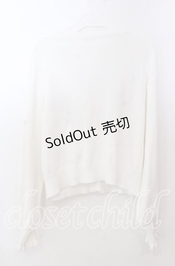 画像4: axes femme / SAKURA刺繍ショートカーディガン F シロ O-25-11-14-054-AX-TO-OW-OS (4)