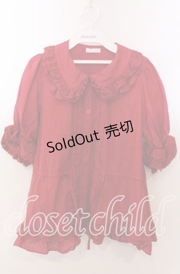 画像1: Chalmiere / クラシックコットンブラウス M アカ O-25-11-14-055-LO-BL-OW-OS (1)