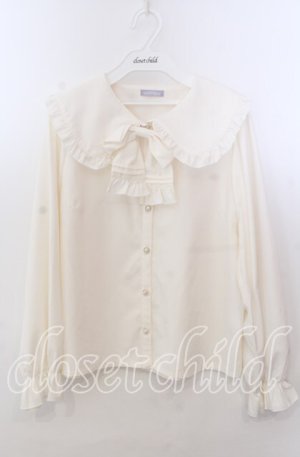 画像: axes femme POETIQUE / ピンタックリボン丸襟ブラウス キナリ M O-25-11-14-056-AX-BL-OW-OS