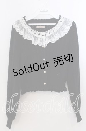 画像: Amavel / ロマンティックレースすかし編みカーディガン F クロ O-25-11-14-057-CA-TO-OW-OS