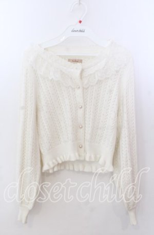 画像: Amavel / ロマンティックレースすかし編みカーディガン F アイボリー O-25-11-14-058-CA-TO-OW-OS