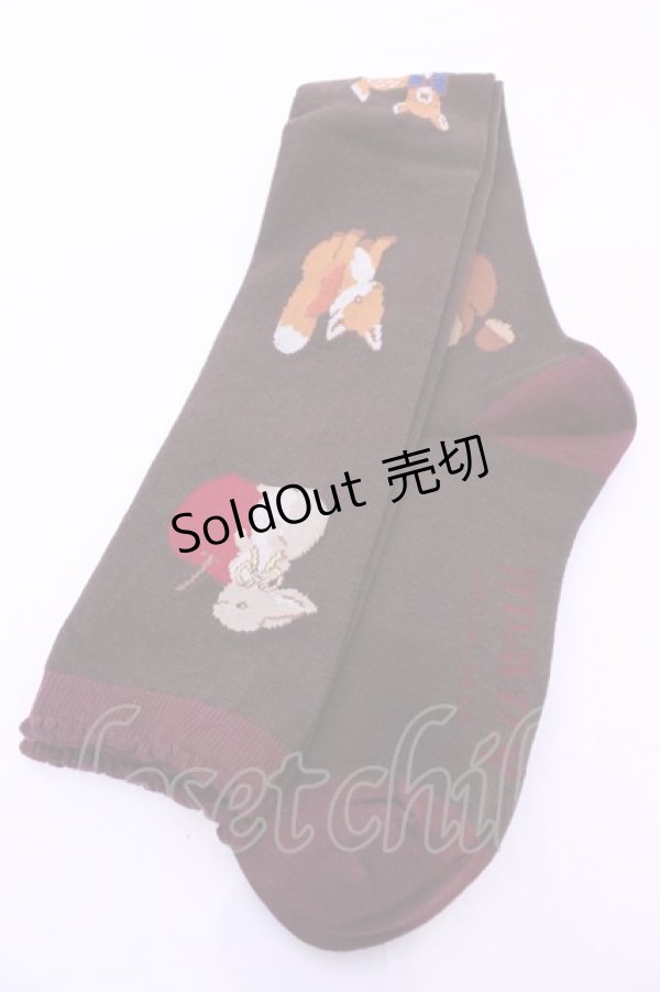 画像1: axes femme kawaii / 森のケーキ屋さんオーバーニー  ブラウン O-25-11-14-1045-AX-ZA-OW-OS (1)