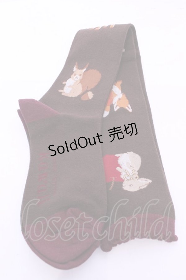 画像2: axes femme kawaii / 森のケーキ屋さんオーバーニー  ブラウン O-25-11-14-1045-AX-ZA-OW-OS (2)